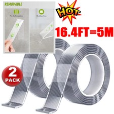 Tape Double Sided Traceless Washable Adhesive Invisible Gel Grip 5M/16.5FT