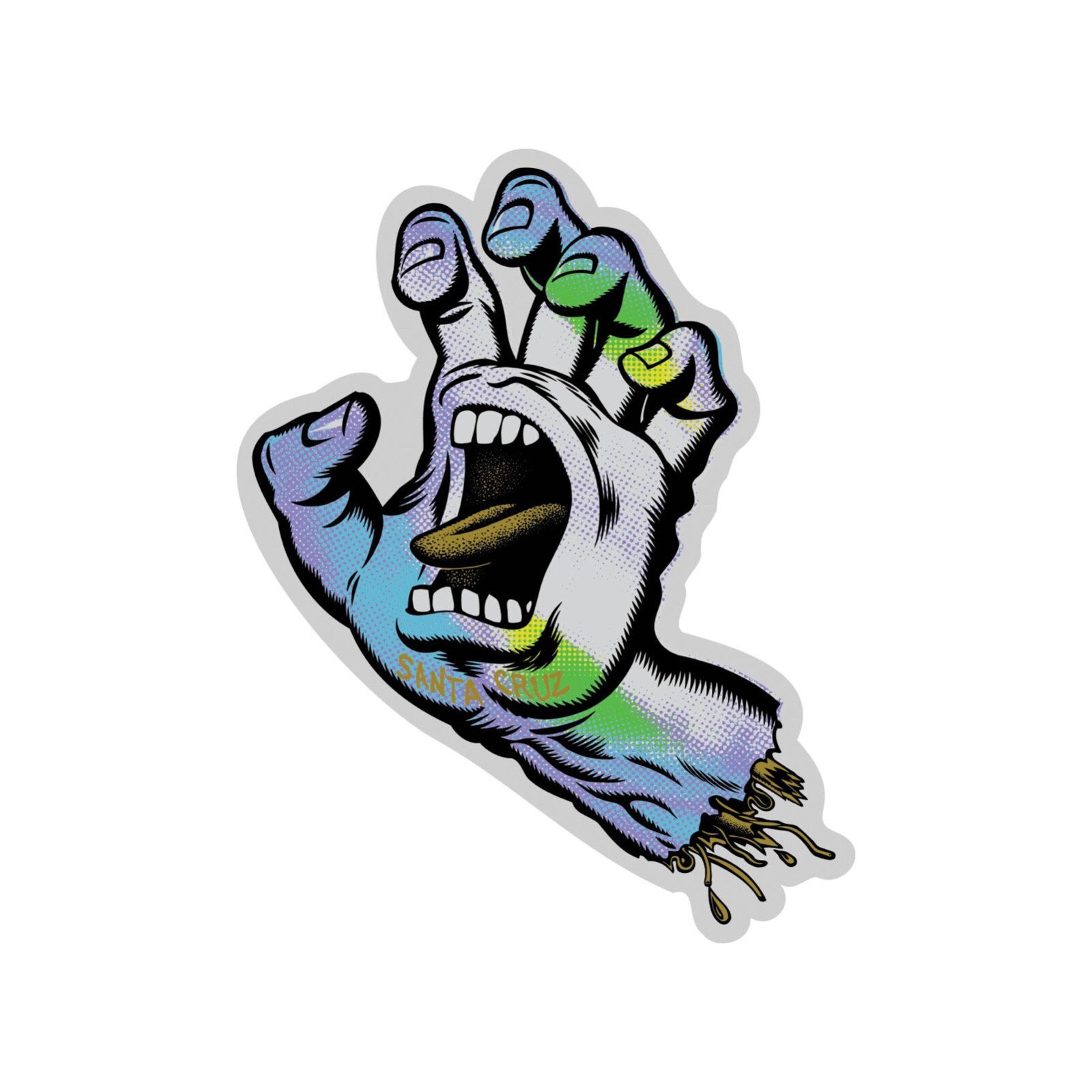 Sticker 3" Old School Screaming Hand Holo Skate Punk Surf