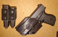 Holster Fits Glock 43 (R) AND 2X MAGAZINES- Gun Rack Wall Mount holste G43 MOUNT