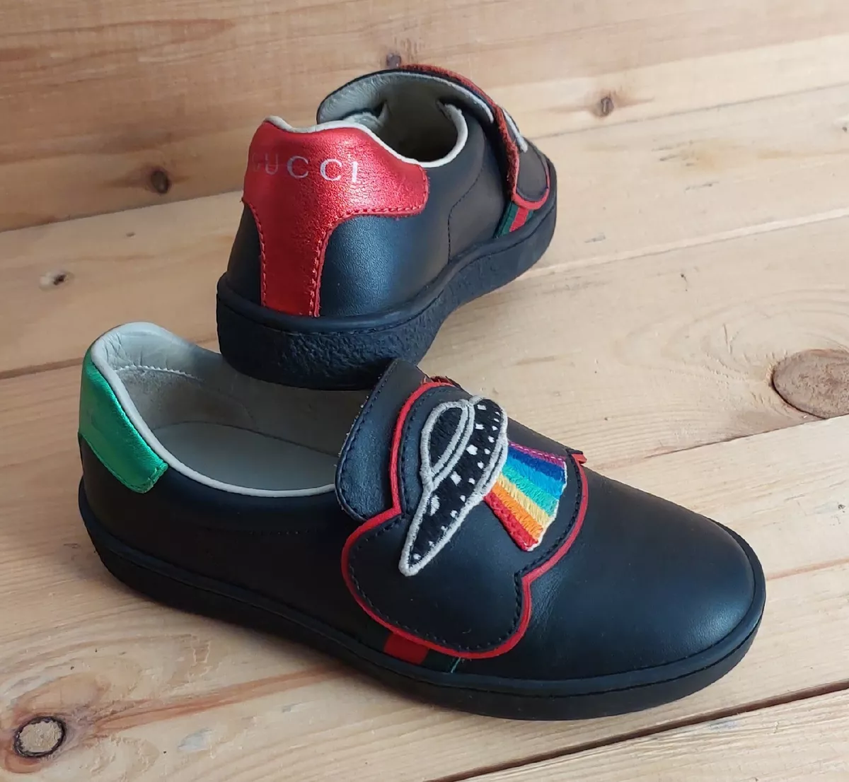 Gucci Ufo Sneakers Kids Size 10 US Ace Sneakers Slip On 500911 eBay