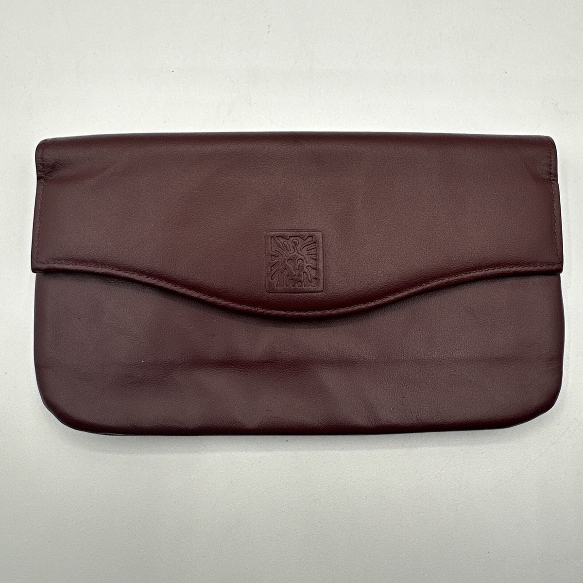 Unused Vintage ANNE KLEIN Burgundy Leather Wallet St Thomas 1990s