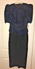  NWT Jessica McClintock Velvet Dress VTG SZ 4 NAVY Sparkle Open FORMAL PROM