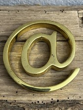 West Elm Brass At Sign Or Address Sign Symbols 3.5” Signage Paperweight Desk