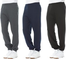 Yacht & Smith 3 Pack Mens Comfy Lounge Jogger Bulk Sweatpants, Black Navy Gray