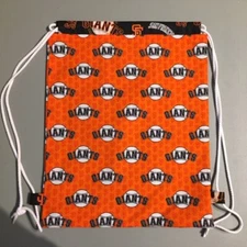 San Francisco Giants Drawstring Cinch Bag Backpack * 100% Cotton * Handcrafted *