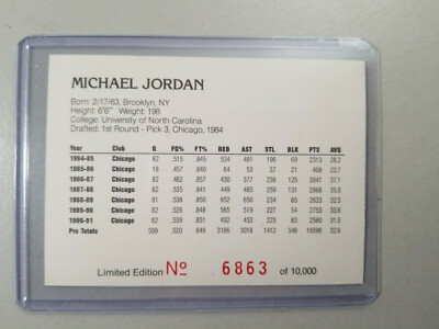 michael jordan limited edition card Michael Jordan Sports Edition Card - Limited Edition!