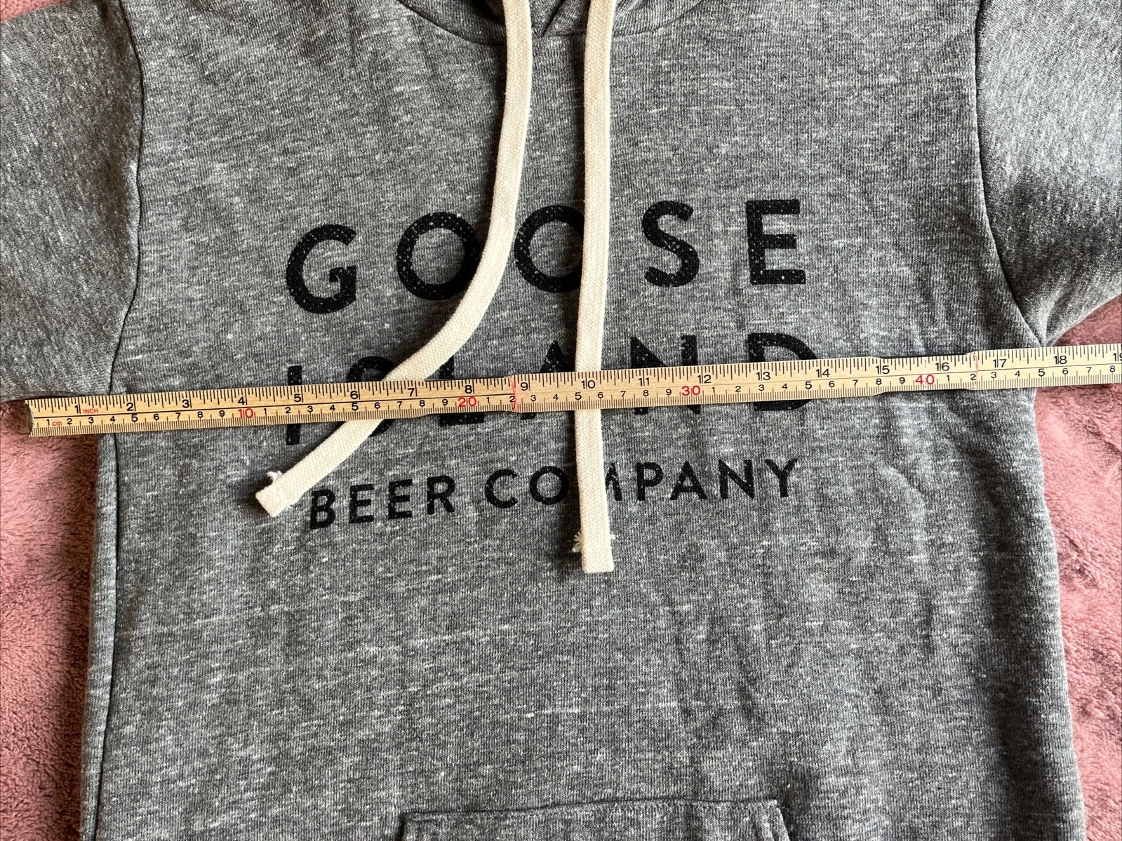 VETEMENTS Felpa con cappuccio donna Goose Island Beer Company grigia misto cotone coulisse taglia small