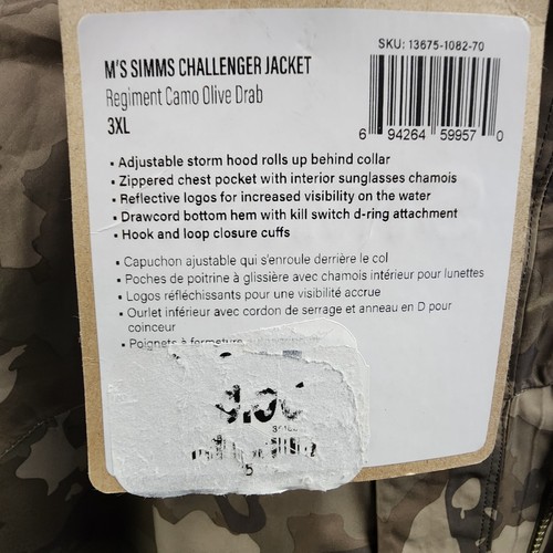 Simms Challenger Fishing Jacket Mens 3XL Regiment Camo Olive Drab NEW w/ Tag - Picture 7 of 17