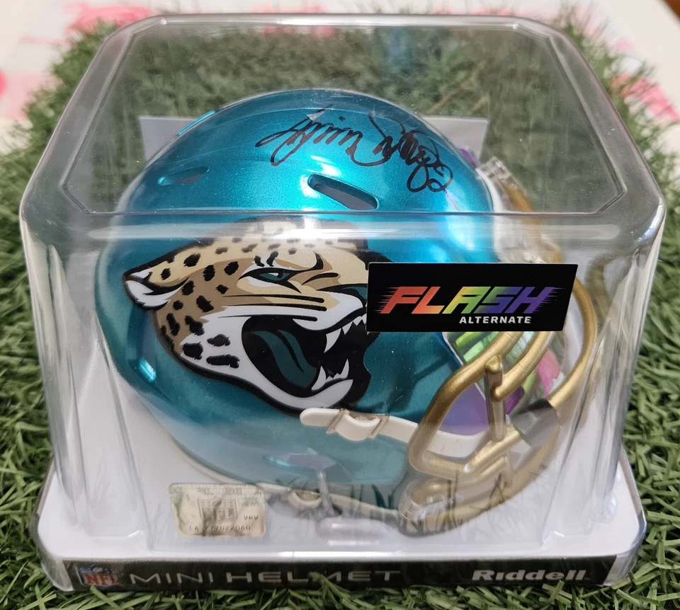 Jimmy Smith (VISOR)Signed Jacksonville Jaguars Mini Helmet (JSA COA)  - Image 3 of 4