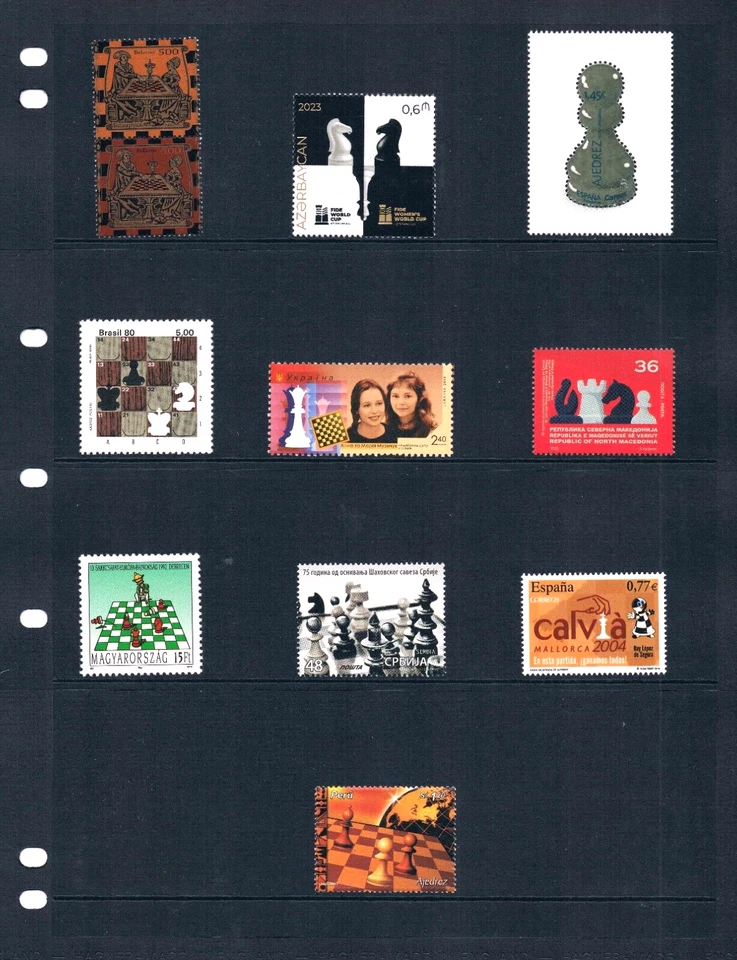 SPECIAL $161.05 Scott Value - 51 COUNTRIES Chess 51 countries MNH NH UMM - Image 3 of 3