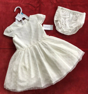 Carter's Girls Toddler Ivory Dress Polka Dot Tulle Lined Summer SIZE 24M | eBay Carter's Girls Toddler Ivory Dress Polka Dot Tulle Lined Summer SIZE 24M | eBay