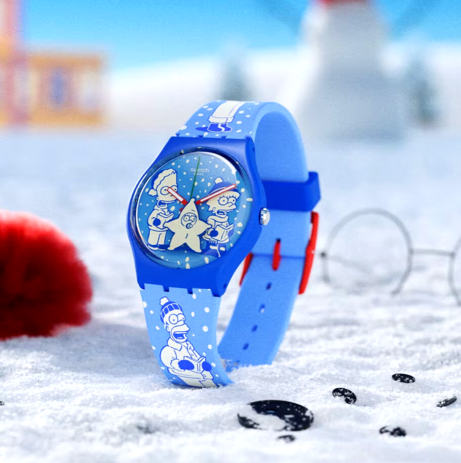 Swatch Tidings Of Joy SIMPSONS Watch Blue Christmas SWATCH