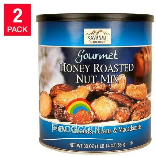 2 Packs Savanna Orchards Gourmet Honey Roasted Nut Mix 30 oz Each Pack