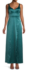 NWT Emerald Green Satin Prom Grad Bridesmaid Dress Size 3 Spidey back