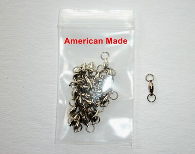 25 Ball Bearing Swivels ** AMERICAN MADE ** Size #2 with two split rings