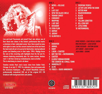 Pearl Jam - Live Soldier Field Chicago 1995 - 3CD - New & Sealed