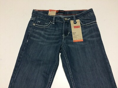 Levis BootCut Jeans For Women 14 Slim Dark Blue NWT Cotton Blend Denim