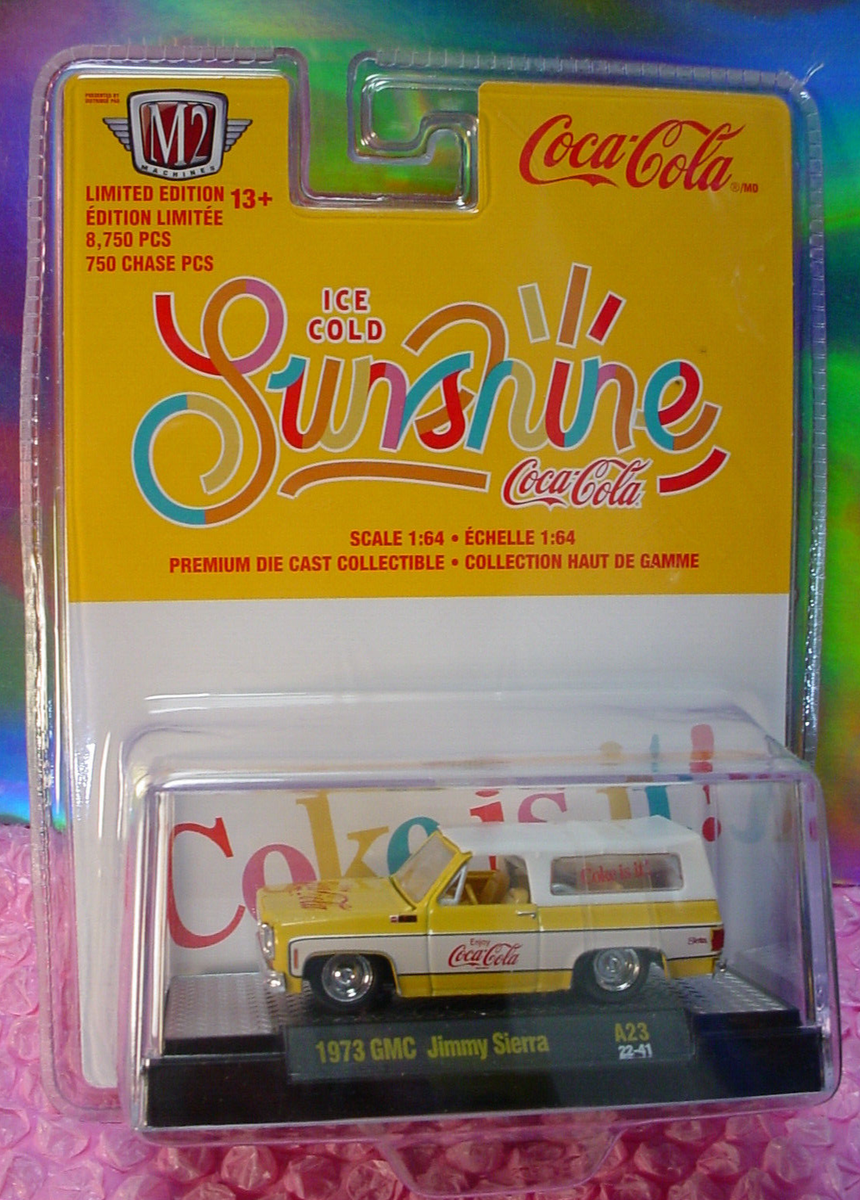 M2マシーン　コカ・コーラ　GMC　シエラ 1/64 M2 Sunshine Coca-Cola 1973 GMC JIMMY SIERRA ∞Yellow/White