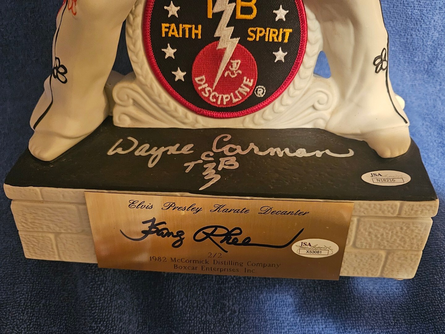 Elvis Karate Decanter Autographed By Wayne Carman And Kang Rhee w/COAs