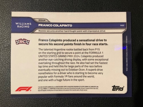 *PICK YOUR CARD* 2024 Topps Now Formula 1 F1 Base Set (UPDATED Jan 22, 2025) - 第 134/172 張圖片