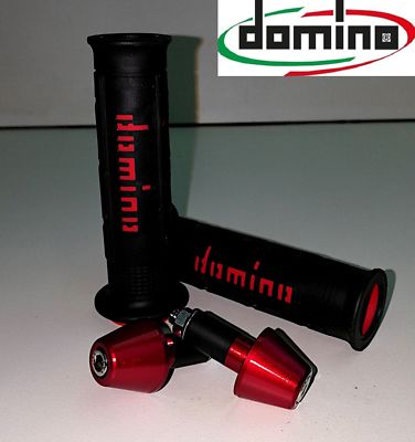 DOMINO Griffe XM2 + UNIVERSAL ROTE Gegengewichte für HUSABERG Motorrad