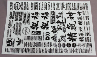 RC 1/10 DECALS JAPANESE Logo Sponsors DRIFT Decals Stickers 12x8