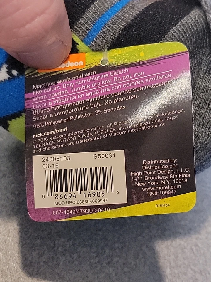 Paquete de 7 calcetines TMNT Teenage Mutant Ninja Turtles niños niños no show talla 4-10 NUEVO Foto 3 de 4