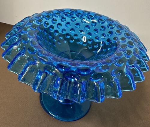 Fenton Blue Pedestal Candy Dish - Picture 6 of 8