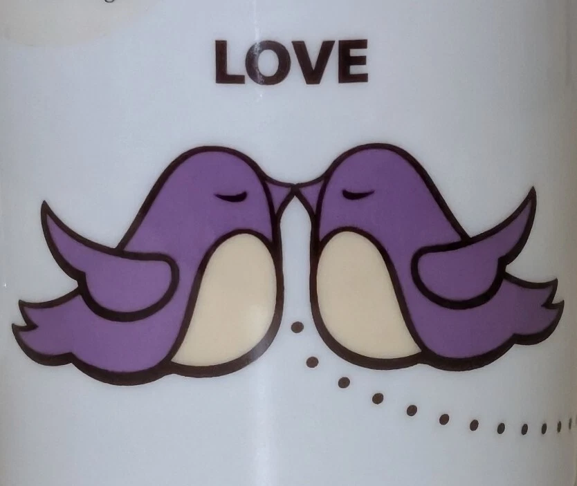 Taza de café LENOX púrpura Love Birds porcelana de diseño americano - 16 oz Foto 4 de 4