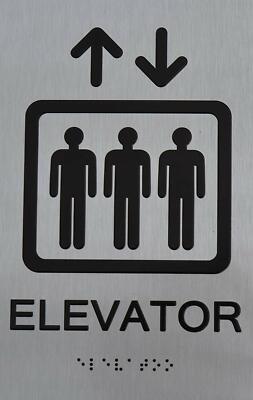 Elevator Sign -(Aluminum, Brush Silver, Size 6x9)The Sensation line-REF24-1027