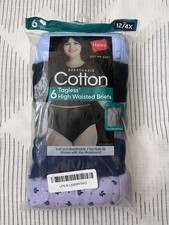 New 6 Pack Women  s Hanes Briefs Underwear Size 12/4X