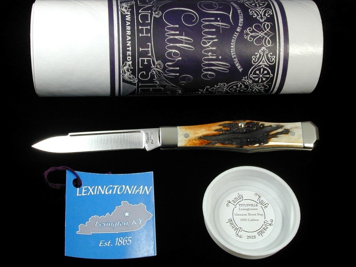 TITUSVILLE CUTLERY GENUINE BURNT STAG LEXINGTONIAN COFFIN JACK