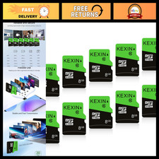 8GB Micro SD Card 10 Pack with SD Adapter - UHS-I C10 High Speed TF Memory Card
