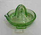 VINTAGE FEDERAL URANIUM GREEN DEPRESSION GLASS LEMON JUICER