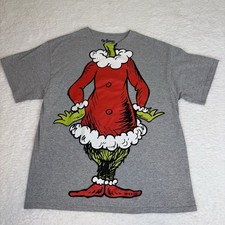 Dr Seuss COSTUME Shirt Size XL Gray "Grinch Who Stole Christmas" Holiday Fun