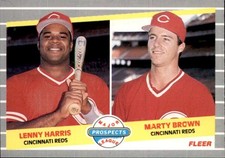Lenny Harris/Marty Brown 1989 Fleer Major League Prospects Rookie Card #645. rookie card picture