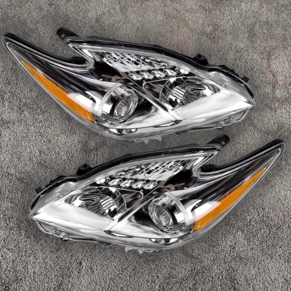 Headlights Headlamps Driver Passenger Pair For 2012 2013 2014 2015 Toyota Prius - Image 2 of 4