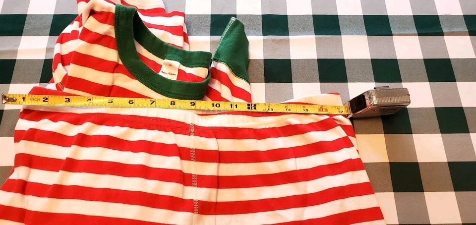 Hanna Andersson Adult Long John Pjs XXL Unisex Red Christmas Stripes FamilyMatch - Image 3 of 4