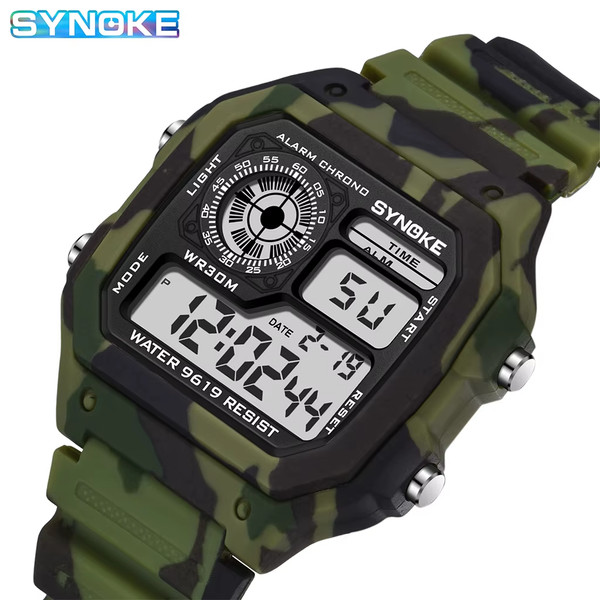 SYNOKE-reloj digital militar para hombre, reloj deportivo, resistente al agua