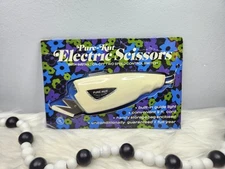 Vintage 1960's Electric Scissors Pure Kut  Purple Blue Green Packaging