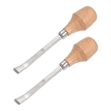11mm Tip 5" Length Carbon Steel Curved Straight Wood Carving Chisels 2pcs