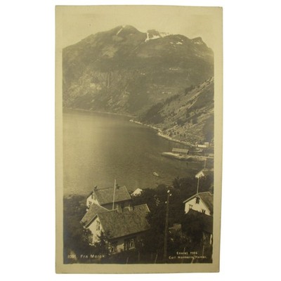 Vintage Fra Merok Norway Postcard Carl Normann 8091 Geirangerfjord Real Photo