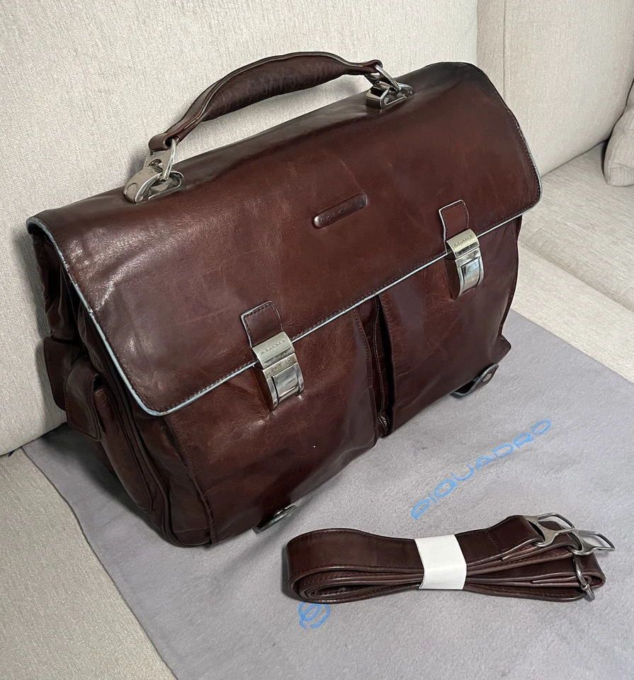 Borsa Tracolla Piquadro Pelle Marrone - Immagine 2 di 4