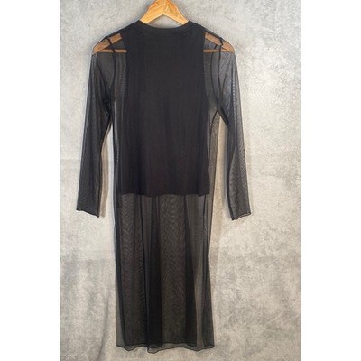 sheer overlay dress zara Zara Mesh Overlay Dress Small Sheer Whimsigoth Fairy Grunge Edgy Gothic  Romantic