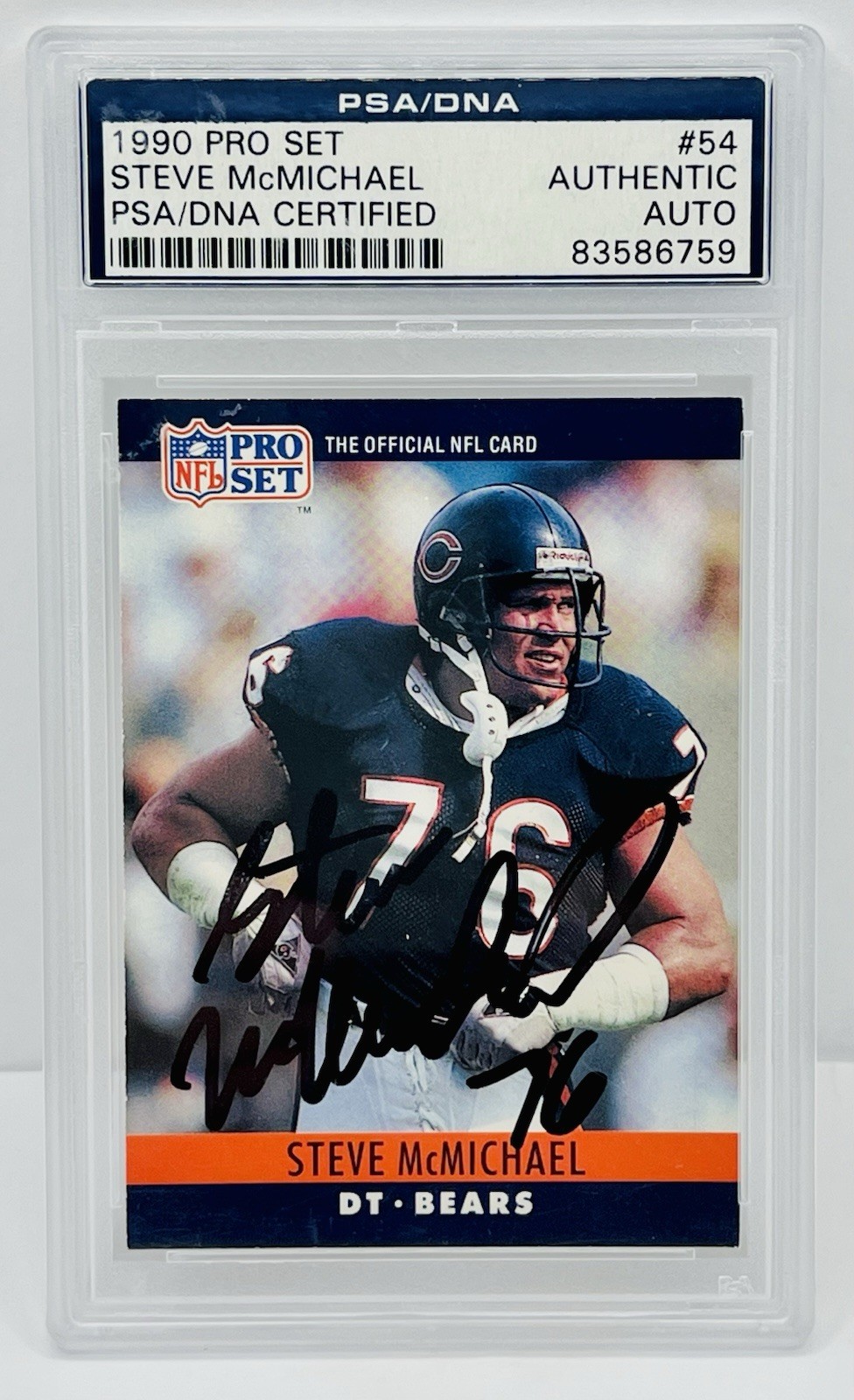 1990 Pro Set #54 Steve McMichael Autograph PSA Authentic