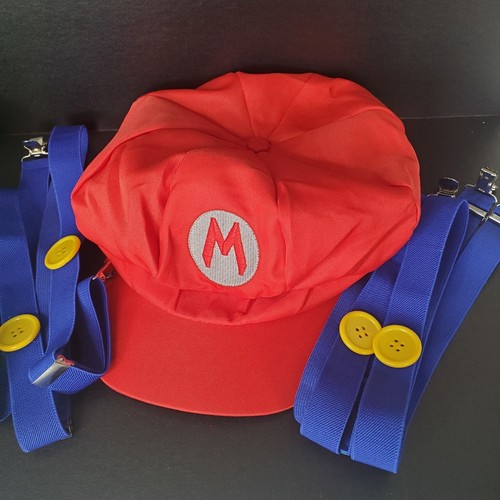 Disfraz de Mario y Luigi adulto sombrero y tirantes Halloween disfraces pareja - Imagen 3 de 5