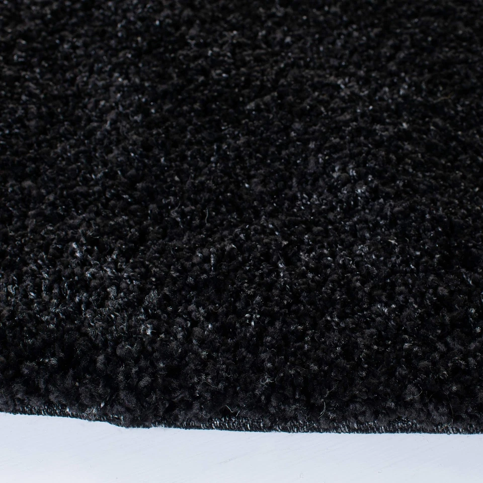 Alfombra California Shag Collection - 6'7" redonda, negra, sin desprendimiento y fácil... Foto 2 de 4