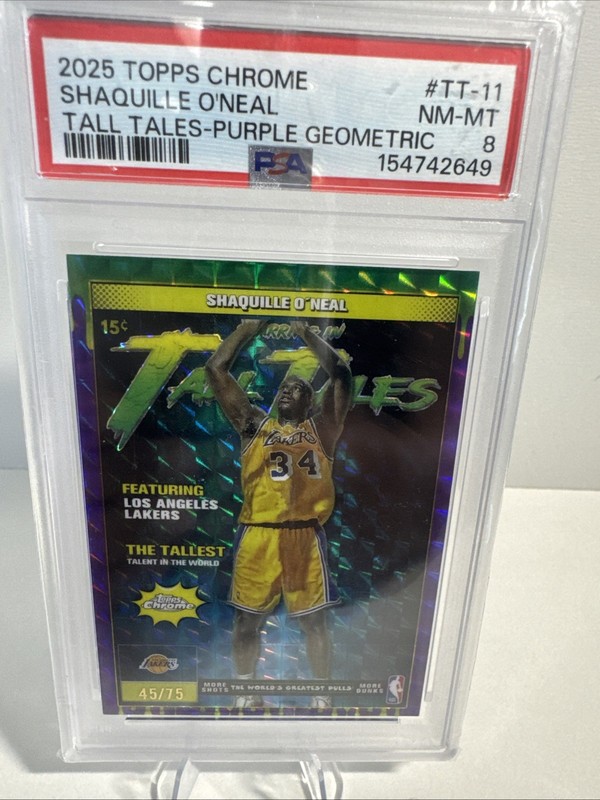 2025-26 Topps Chrome - Tall Tales Shaquille O'Neal #TT-11 Purple Refractor /75