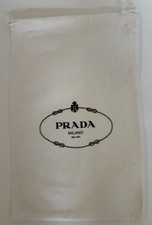 Prada Shoe Dust Bag- White With Black Logo In Drawstring