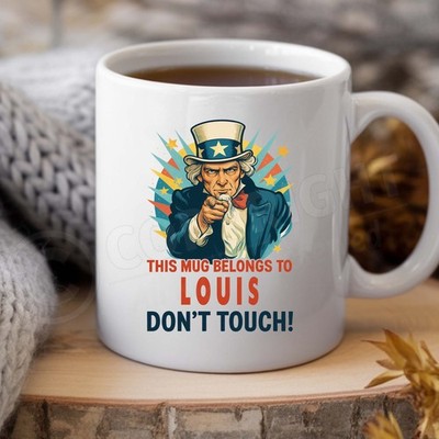 LOUIS Geburtstag Tasse Geschenk Tee Kaffee Weihnachten personalisiert Uncle Sam